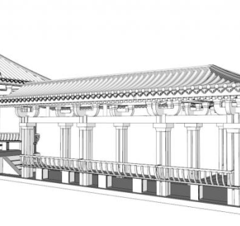 古典走廊su模型下载_sketchup草图大师SKP模型