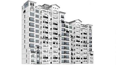 公寓楼su模型下载_sketchup草图大师SKP模型