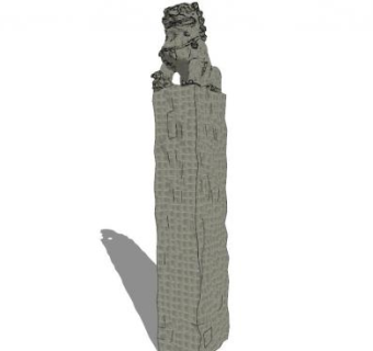 狮子柱子su模型下载_sketchup草图大师SKP模型