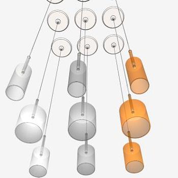 玻璃吊灯su模型下载_sketchup草图大师SKP模型