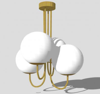 现代装饰小吊灯SU模型下载_sketchup草图大师SKP模型