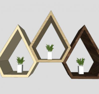 格子植物架SU模型下载_sketchup草图大师SKP模型