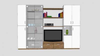 简约小型电视柜家具SU模型下载_sketchup草图大师SKP模型