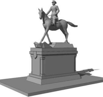将军雕塑su模型下载_sketchup草图大师SKP模型
