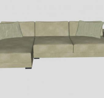 现代L型皮质软沙发SU模型下载_sketchup草图大师SKP模型