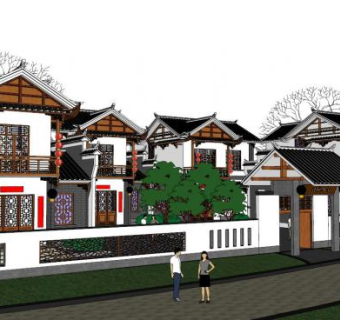 川西风格su模型下载_sketchup草图大师SKP模型