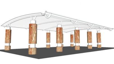 车库雨棚su模型下载_sketchup草图大师SKP模型
