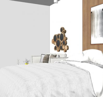 日式单身公寓卧室SU模型下载_sketchup草图大师SKP模型