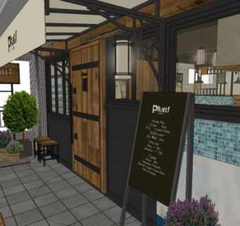 美式面包店SU模型下载_sketchup草图大师SKP模型