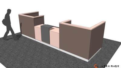 现代简约前台柜SU模型下载_sketchup草图大师SKP模型