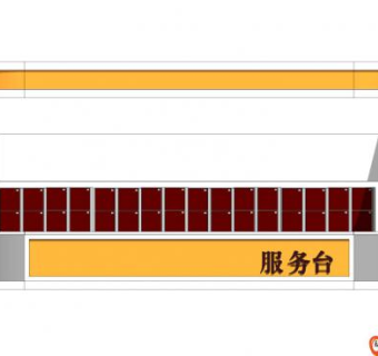 现代简约服务台SU模型下载_sketchup草图大师SKP模型