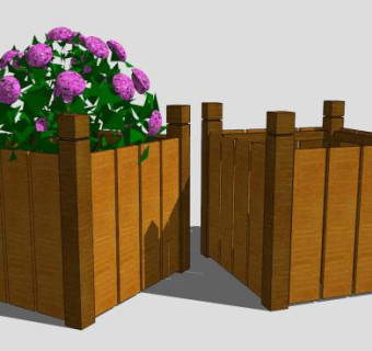 成品花箱su模型下载_sketchup草图大师SKP模型