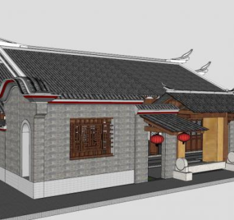 闽南古厝su模型下载_sketchup草图大师SKP模型