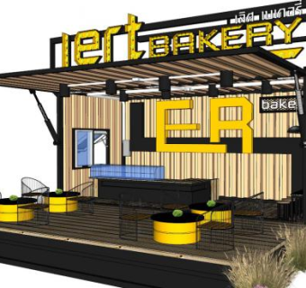 街边售卖亭su模型下载_sketchup草图大师SKP模型