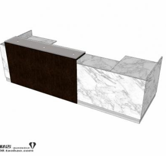 现代大理石前台SU模型下载_sketchup草图大师SKP模型