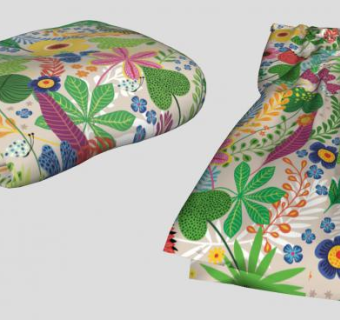 花被子毯子SU模型下载_sketchup草图大师SKP模型