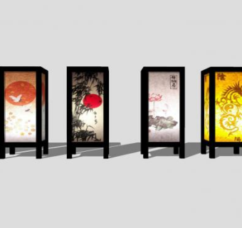 日式纸灯SU模型下载_sketchup草图大师SKP模型