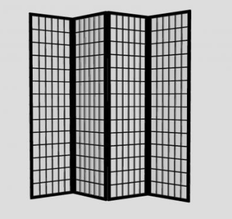 日式屏风SU模型下载_sketchup草图大师SKP模型