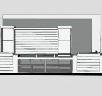 现代收银台接待柜SU模型下载_sketchup草图大师SKP模型