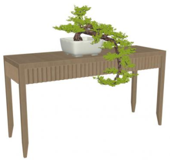 卧松盆景su模型下载_sketchup草图大师SKP模型