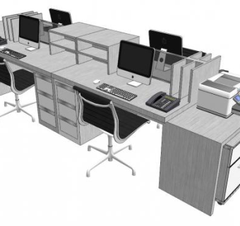 培训桌椅su模型下载_sketchup草图大师SKP模型