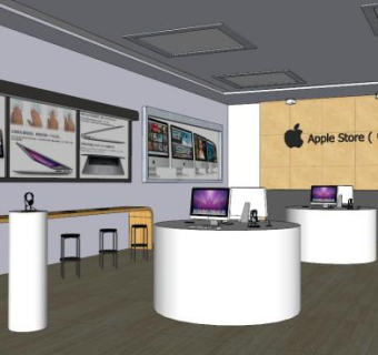 苹果店su模型下载_sketchup草图大师SKP模型