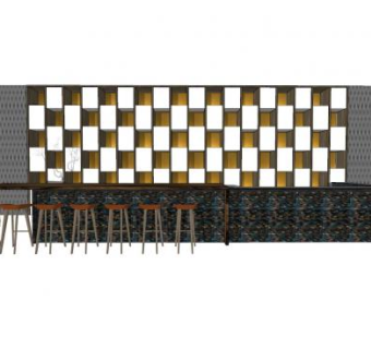 酒吧前台设计SU模型下载_sketchup草图大师SKP模型