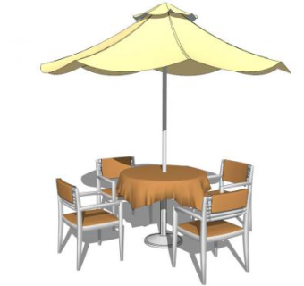 太阳伞组合su模型下载_sketchup草图大师SKP模型