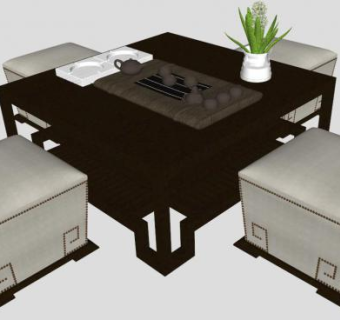 茶艺桌su模型下载_sketchup草图大师SKP模型