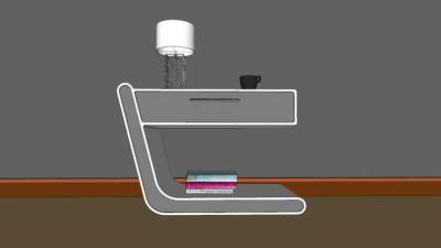 边桌台灯床头柜SU模型下载_sketchup草图大师SKP模型