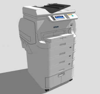 一体打印机办公用品SU模型下载_sketchup草图大师SKP模型