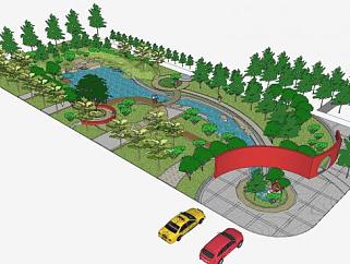 <em>小型公园景观</em>SU模型下载_sketchup草图大师SKP模型