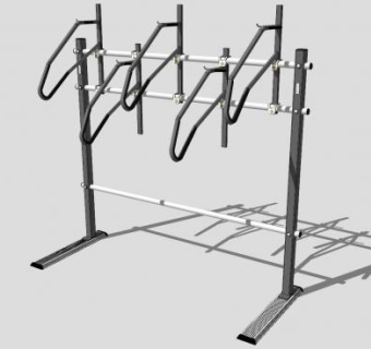 自行车停车架设施SU模型下载_sketchup草图大师SKP模型