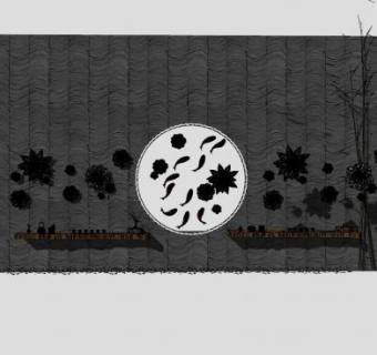 墙壁装饰SU模型下载_sketchup草图大师SKP模型