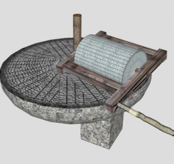 石磨乡村SU模型下载_sketchup草图大师SKP模型