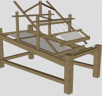 农村织布机SU模型下载_sketchup草图大师SKP模型