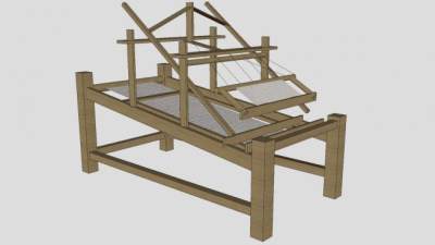 农村织布机SU模型下载_sketchup草图大师SKP模型