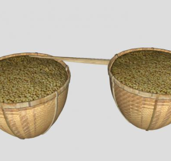 乡村箩筐SU模型下载_sketchup草图大师SKP模型