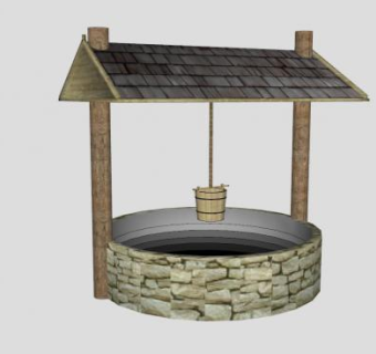 古井水井SU模型下载_sketchup草图大师SKP模型