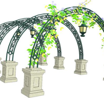 铁艺拱门su模型下载_sketchup草图大师SKP模型