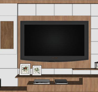 电视墙su模型下载_sketchup草图大师SKP模型