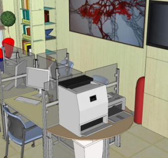 现代风格办公室设计SU模型下载_sketchup草图大师SKP模型