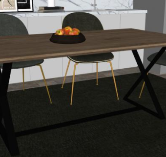 室内桌椅su模型下载_sketchup草图大师SKP模型