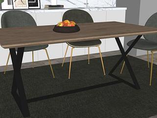 室内桌椅su模型下载_sketchup草图大师SKP模型