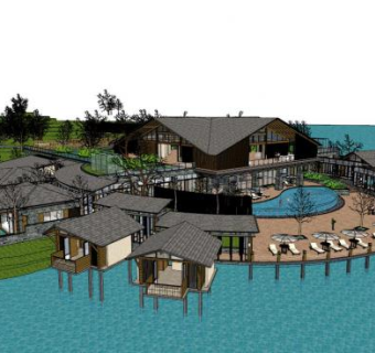 游客接待中心su模型下载_sketchup草图大师SKP模型