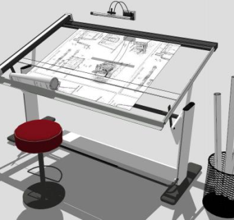 绘图桌su模型下载_sketchup草图大师SKP模型