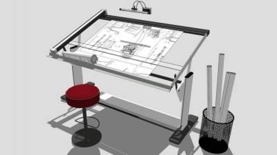 绘图桌su模型下载_sketchup草图大师SKP模型