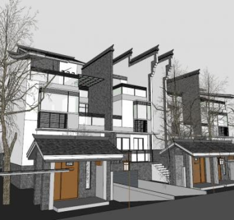 徽派别墅su模型下载_sketchup草图大师SKP模型