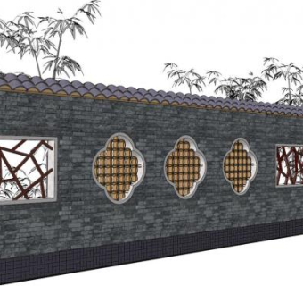 古建围墙su模型下载_sketchup草图大师SKP模型
