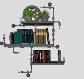 水管书架su模型下载_sketchup草图大师SKP模型